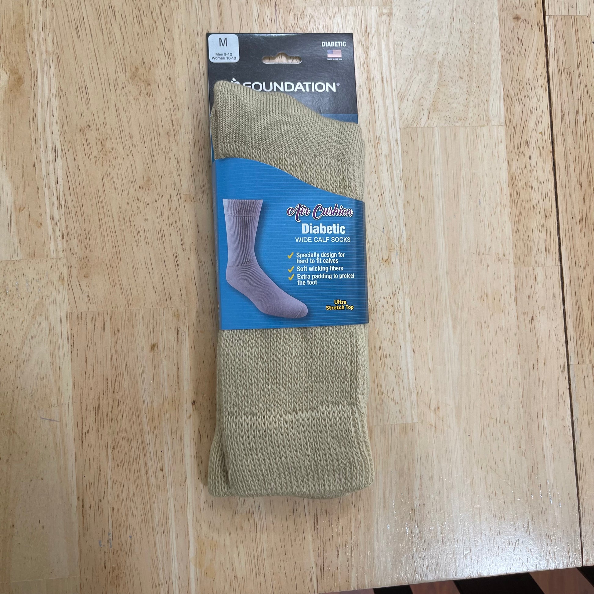 FD390Khaki front cover  of product material of sock in klhaki