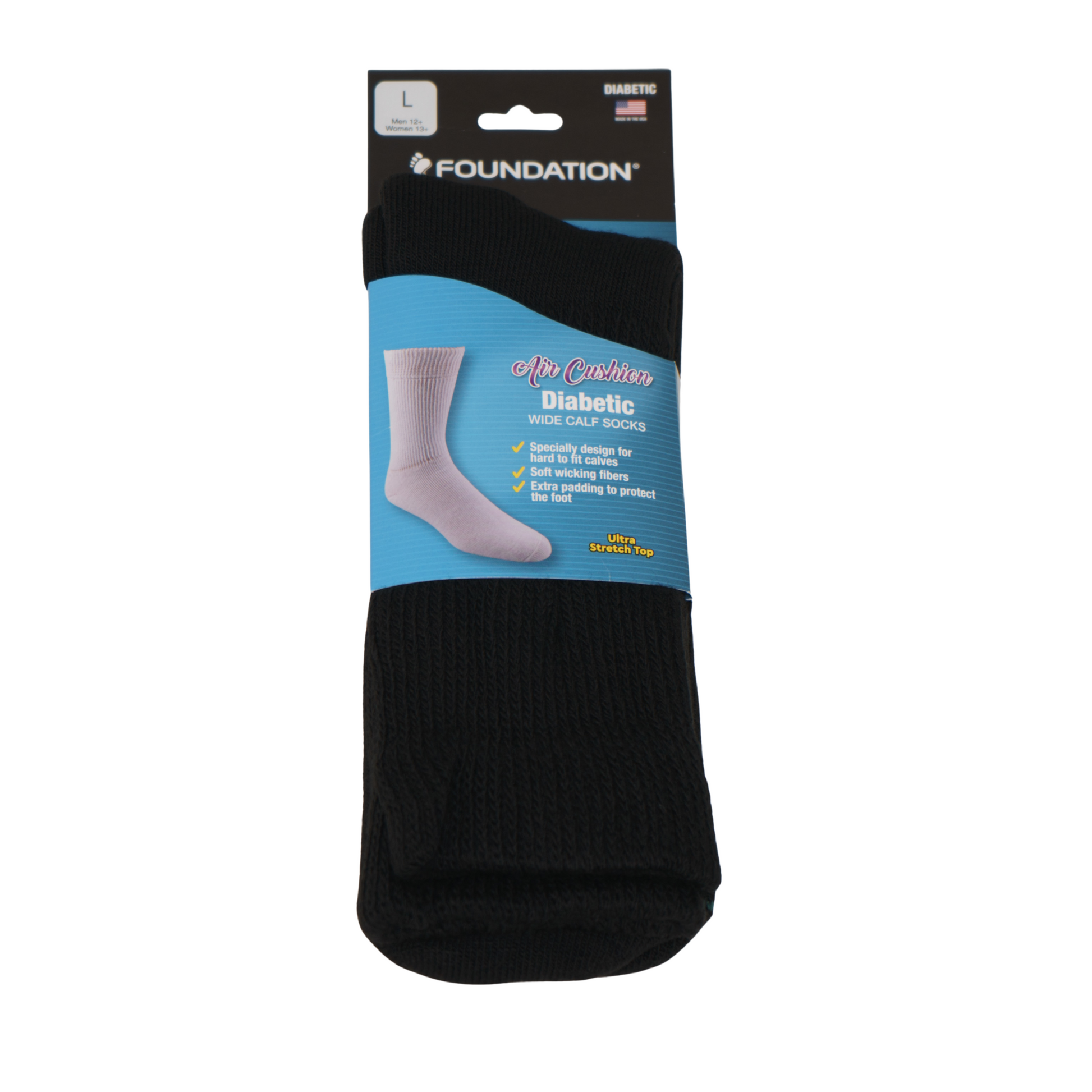FD390BLK  cover photo of product packaging for 1 pair of socks.