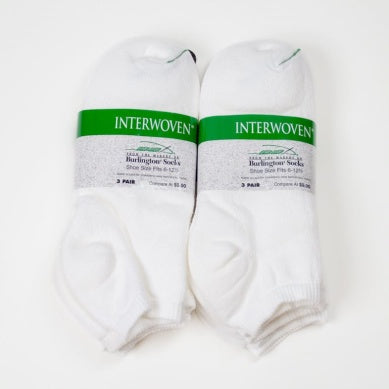 INTERWOVEN ATHLETIC COTTON CUSHION LOW TOP - WHITE