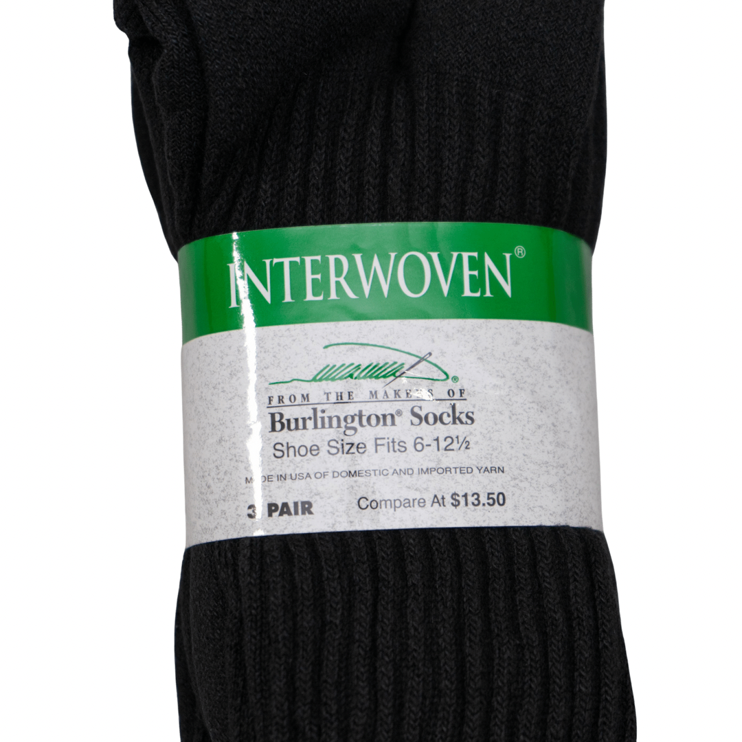 COJÍN DE ALGODÓN CASUAL ATHLETIC INTERWOVEN CREW - Negro