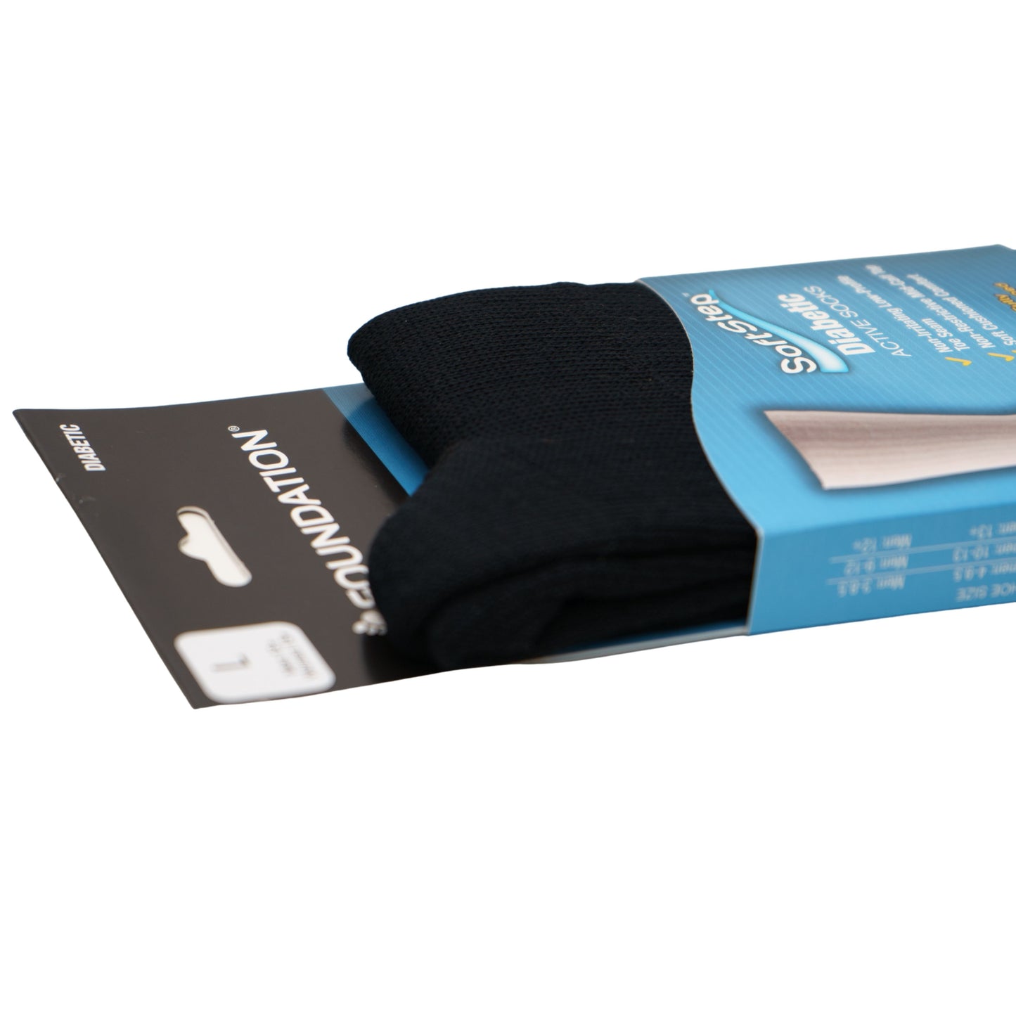 FOUNDATION® SOFTSTEP® DIABETIC ACTIVE CREW SOCKS - BLACK