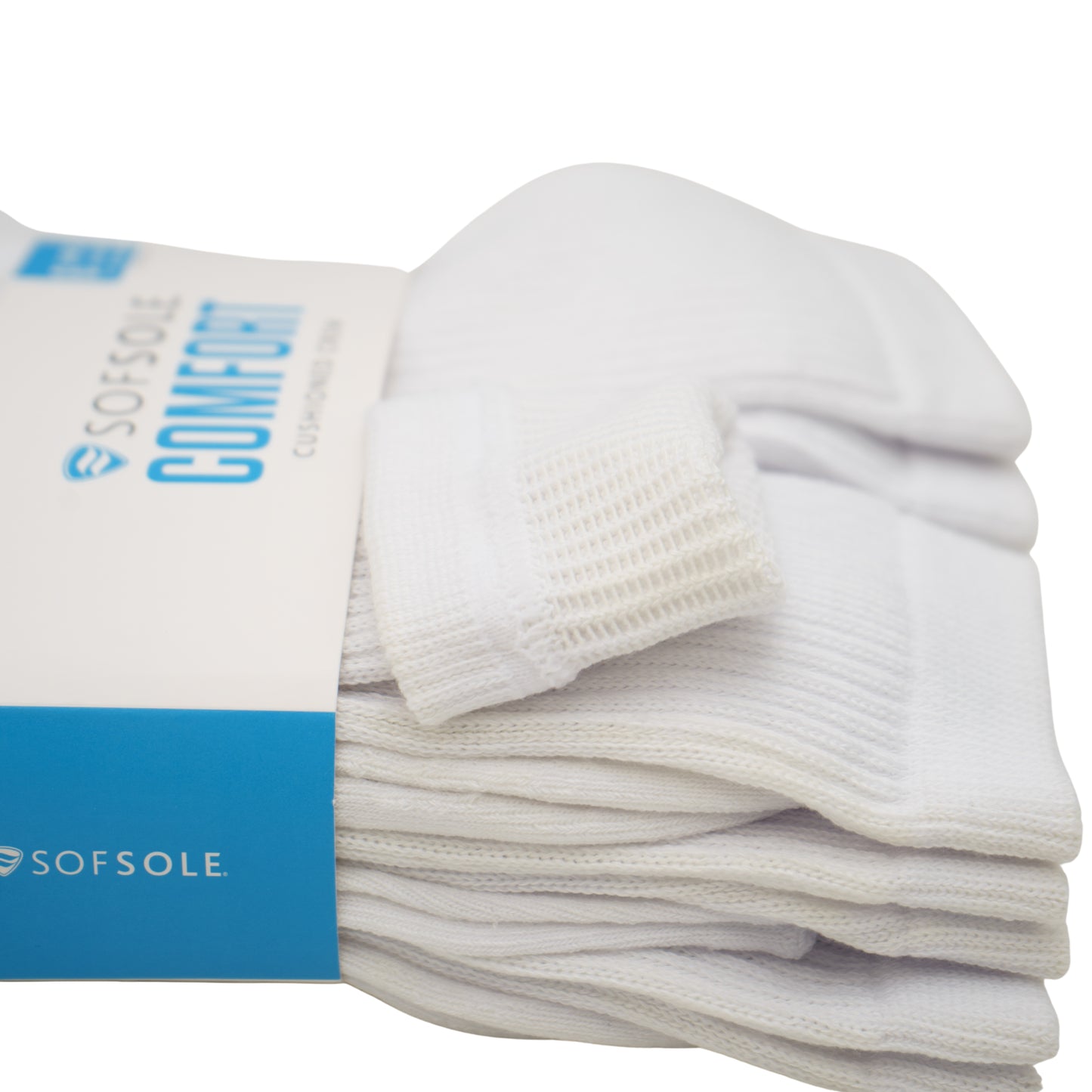 Sof Sole Comfort Casual Poly Blend Cushion Crew - White