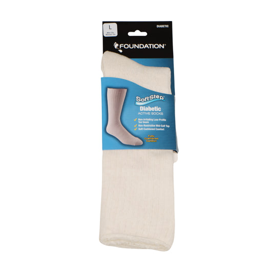 FOUNDATION® SOFTSTEP® DIABETIC ACTIVE CREW SOCKS - NATURAL