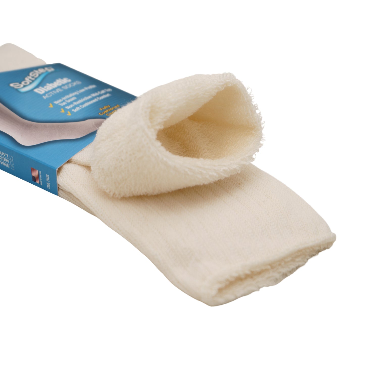 FOUNDATION® SOFTSTEP® DIABETIC ACTIVE CREW SOCKS - NATURAL