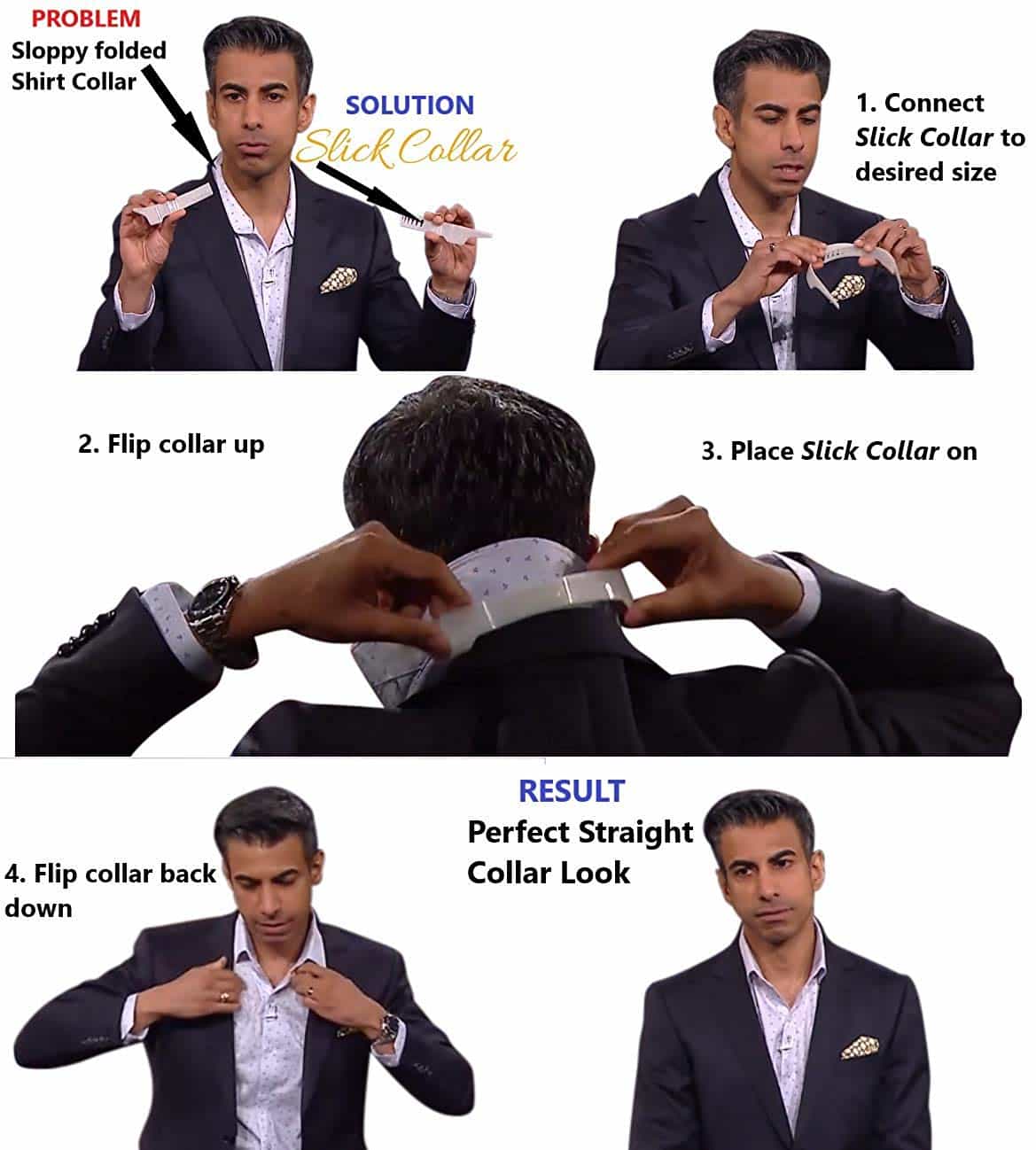 Slick Collar Kit - (1) Slim, (1) Original, & (2) Collar Stays - Kicks For Gents - Suit Accessories - Dapper