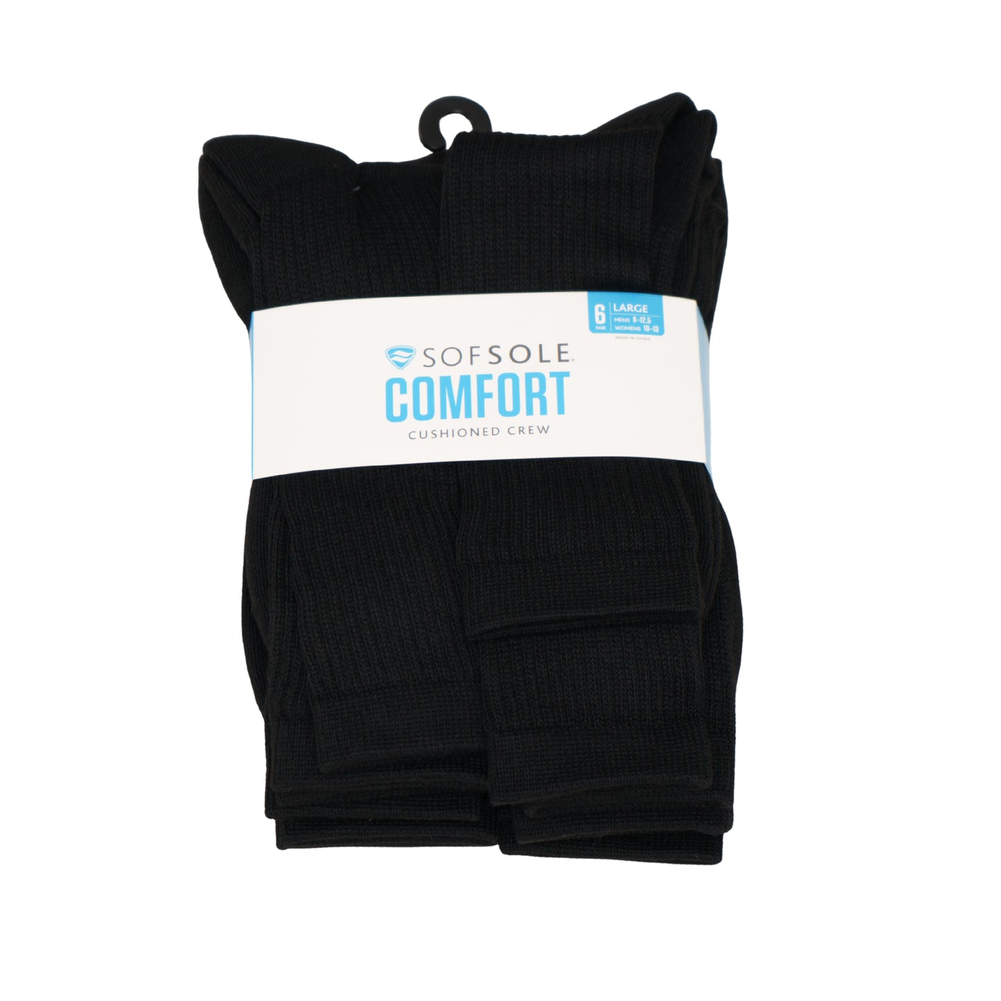 Sof Sole Comfort Casual Poly Blend Cushion Crew - Black