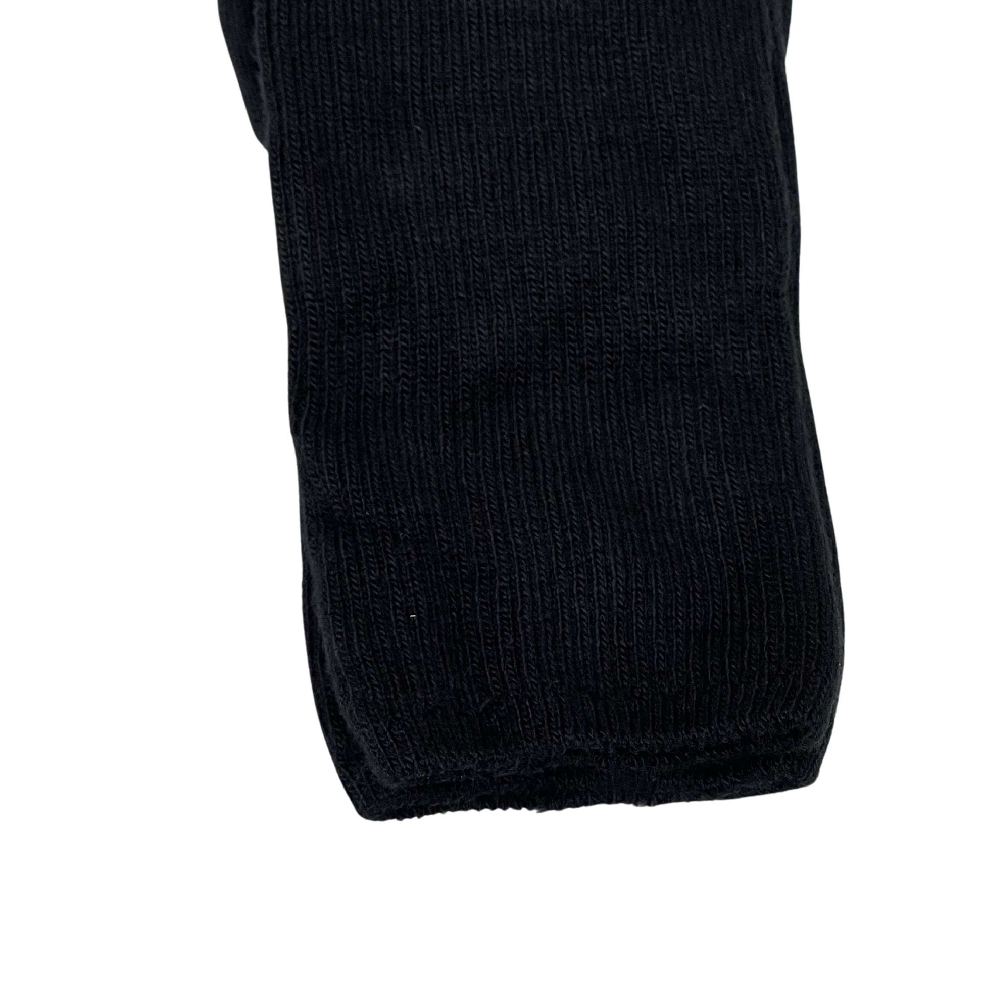 BB202 Dress Acrylic Sock - Black Close up on  crew height edge