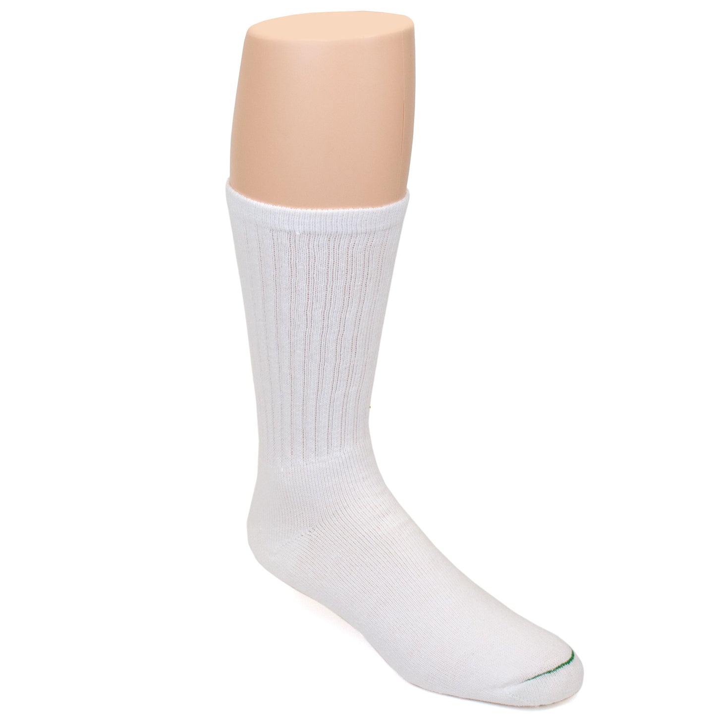 BB605 Burlington Sport Socks 3 pack - White - White crew athletic sock on a foot mannequin.