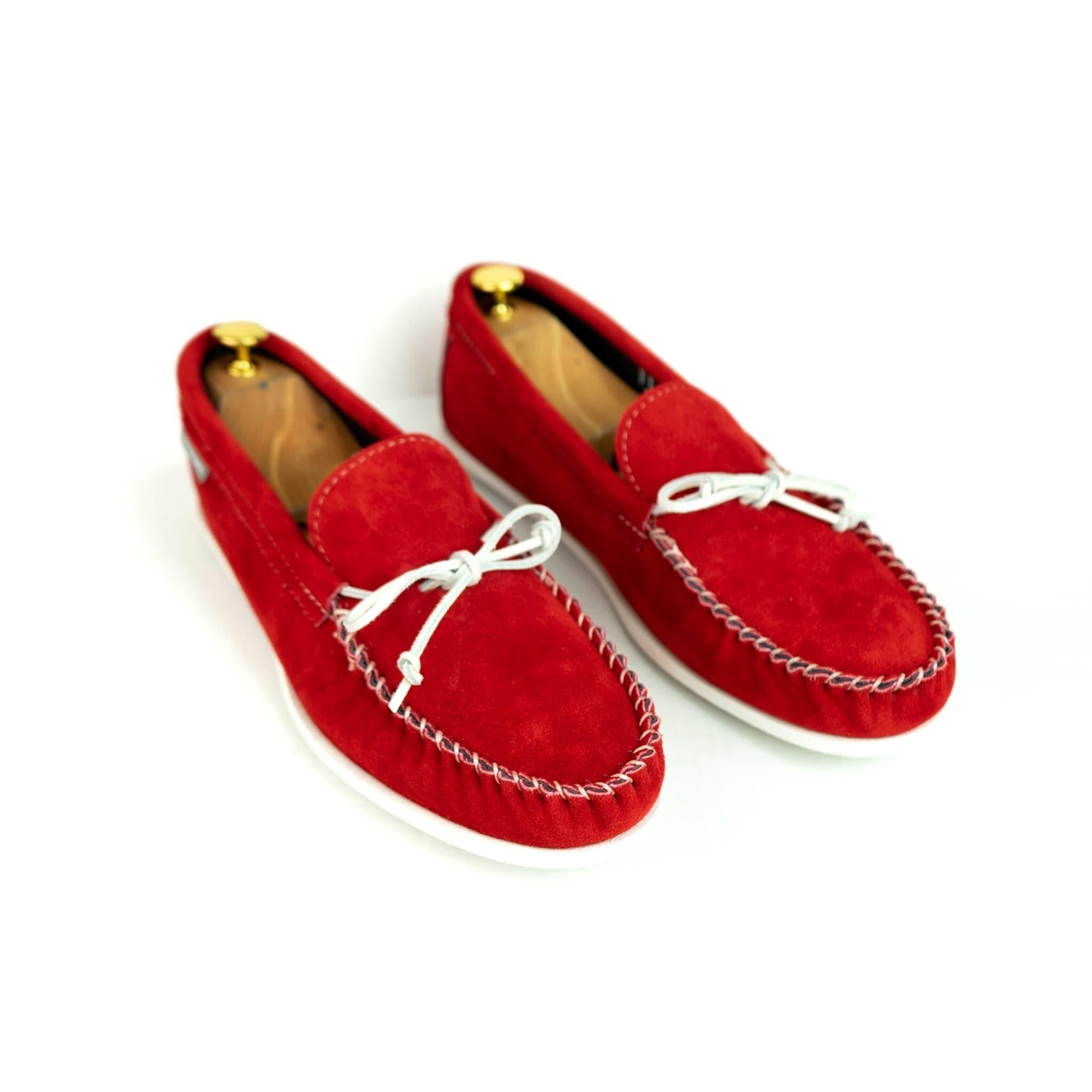 Spring Grove USA Moccasins - Red Suede – Kicks For Gents