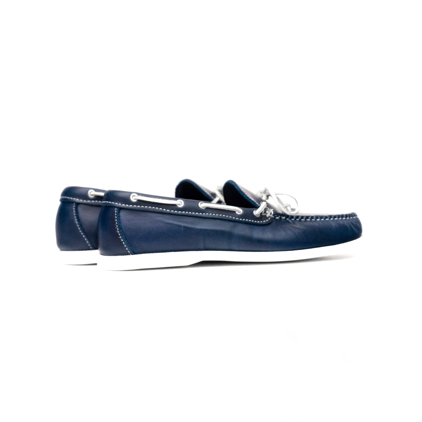 Mocasín Dexter USA - Cuero engrasado azul marino - Suela de barco blanca 