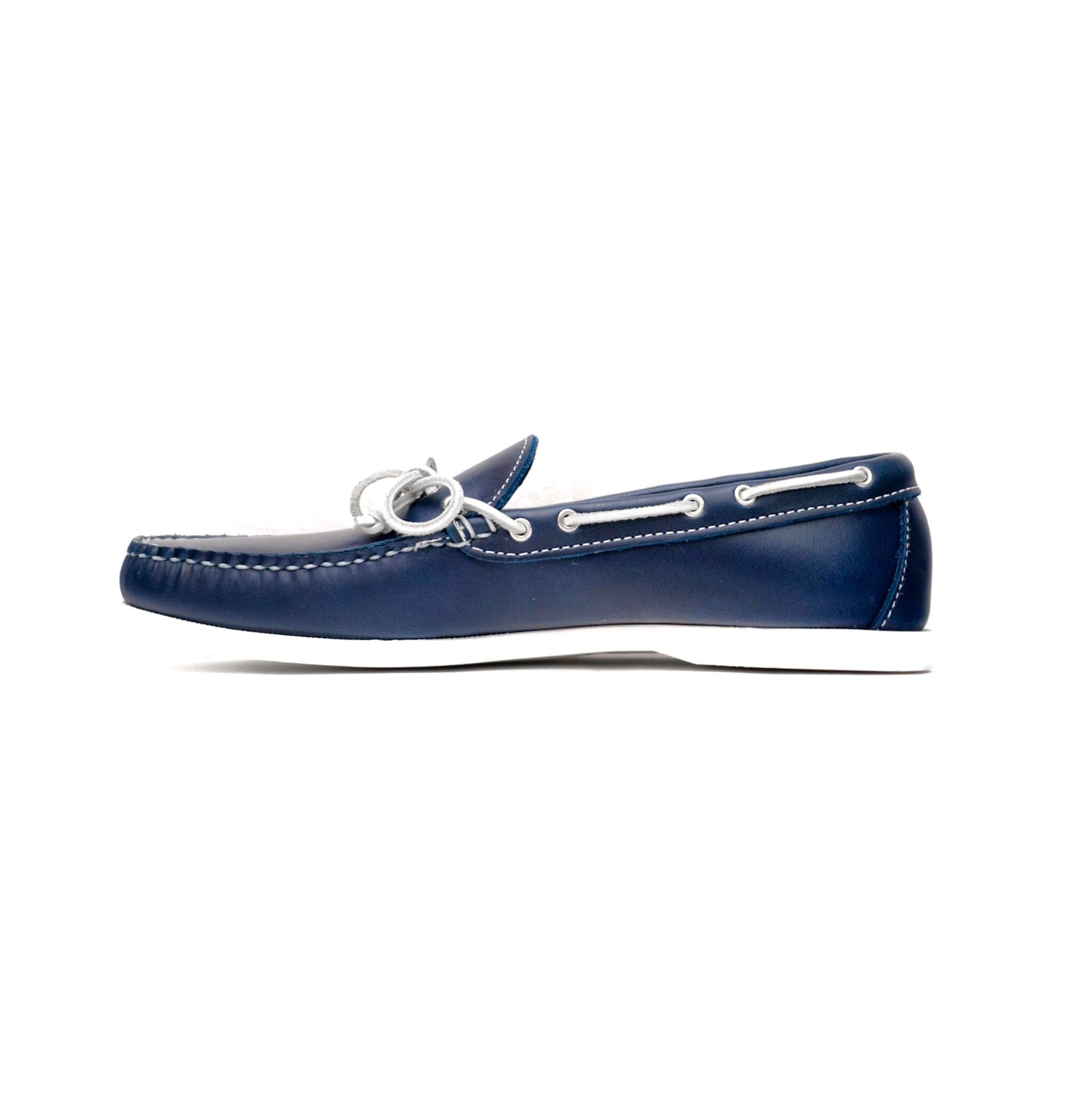 Mocasín Dexter USA - Cuero engrasado azul marino - Suela de barco blanca 