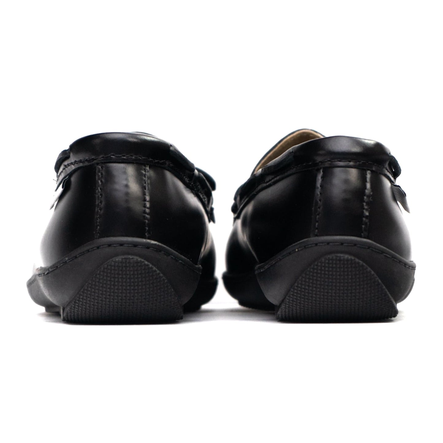 GOTOOZ Driving Moc Tie Mocasines - Cuero de grano completo engrasado negro 