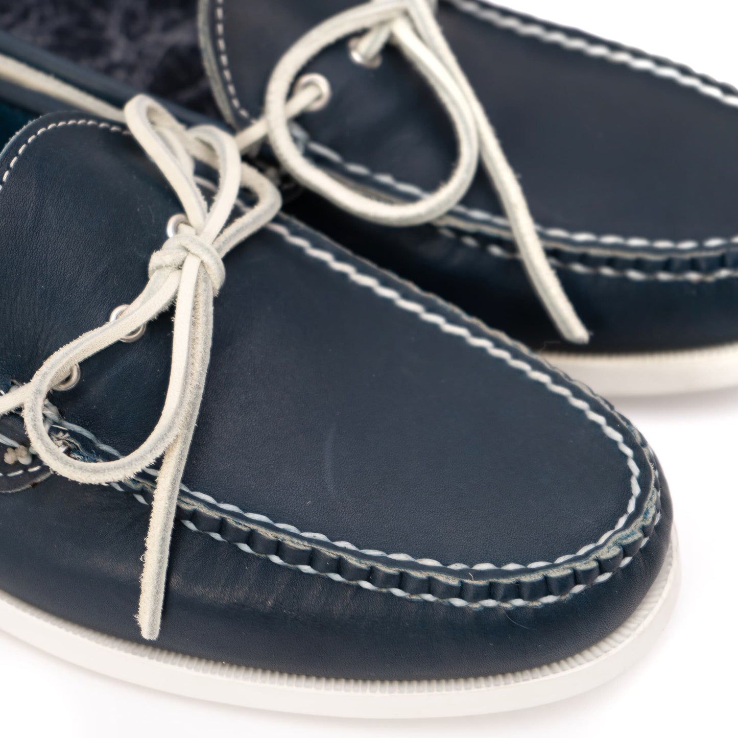 Dexter USA Camp Moc - Navy Full Grain Leather - White Boat Sole