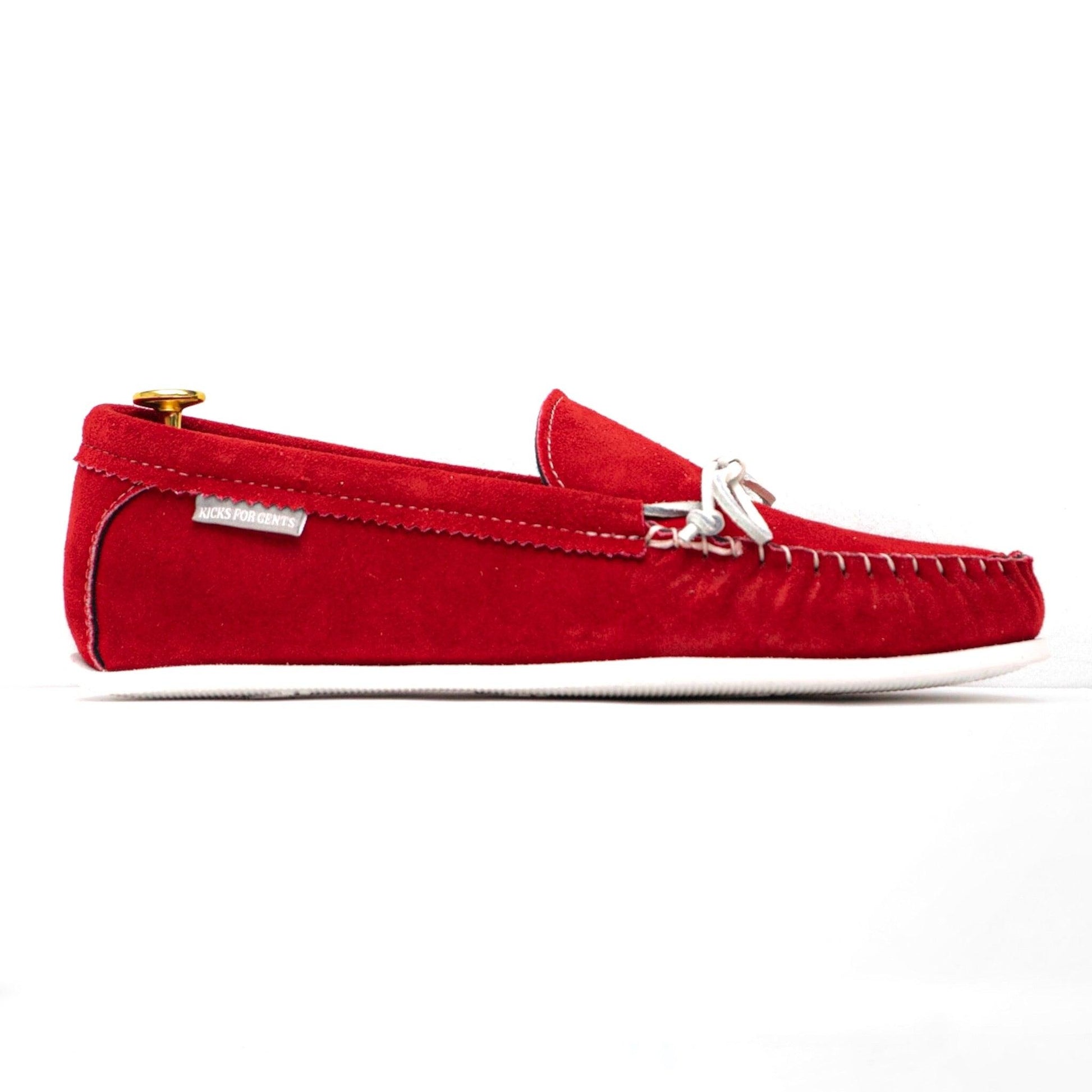 Spring Grove USA Moccasins - Red Suede - Kicks For Gents - Shoes - MADE IN USA, Sneaker