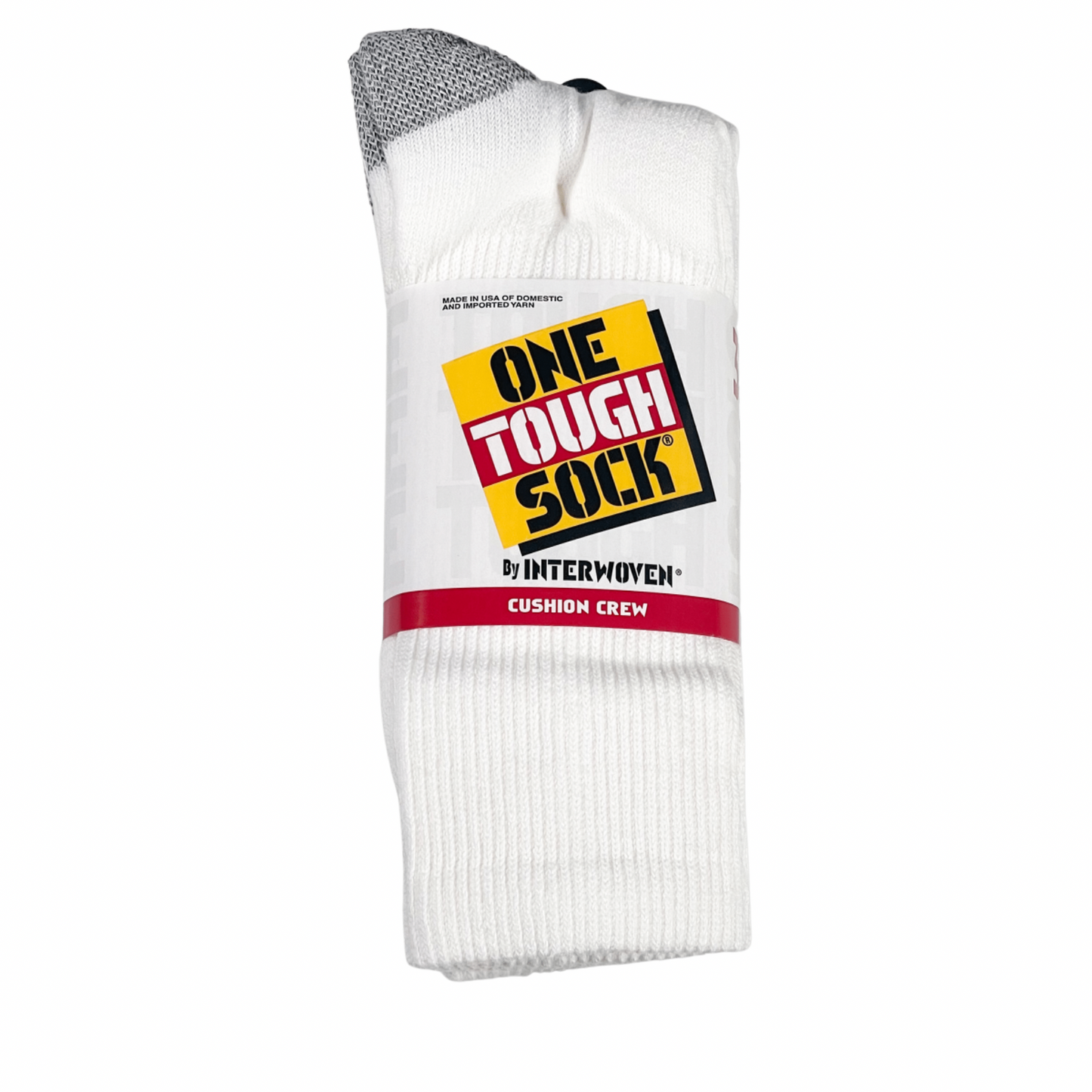 Product Cover Front: INTERWOVEN "ONE TOUGH SOCK" CASUAL COTTON CUSHION CREW - White